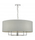 Cylindrical Pendant Light Polished Chrome & Grey, 5x E14