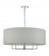 Cylindrical Pendant Light Polished Chrome & Grey, 5x E14