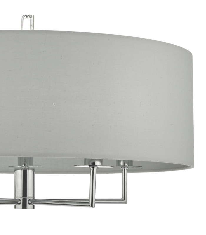 Cylindrical Pendant Light Polished Chrome & Grey, 5x E14