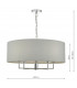 Cylindrical Pendant Light Polished Chrome & Grey, 5x E14