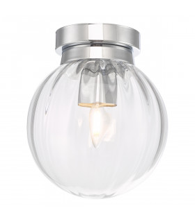 Flush Ceiling Light Polished Chrome Glass IP44