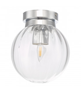 Flush Ceiling Light Polished Chrome Glass IP44