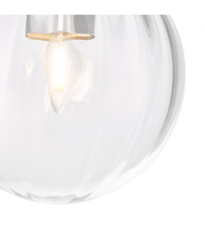 Flush Ceiling Light Polished Chrome Glass IP44
