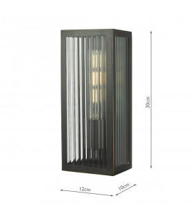 Lantern Wall Light Rubbed Bronze Small IP44