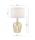 Table Lamp Silver Glass With Round Drum Shade