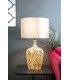 Table Lamp Silver Glass With Round Drum Shade