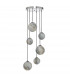 Cluster Pendant Light Marble Effect Glass & Polished Chrome, 6x G9