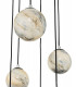 Cluster Pendant Light Marble Effect Glass & Polished Chrome, 6x G9