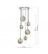 Cluster Pendant Light Marble Effect Glass & Polished Chrome, 6x G9