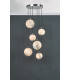 Cluster Pendant Light Marble Effect Glass & Polished Chrome, 6x G9