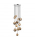 Cluster Pendant Light Polished Chrome Glass 2.5M, 12x G9