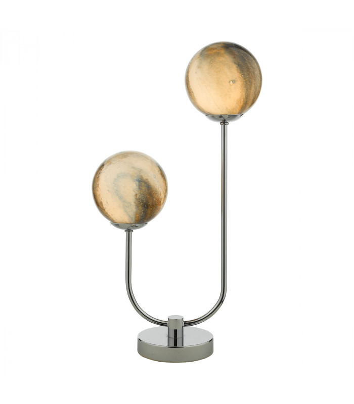 Table Lamp Polished Chrome Glass, 2x G9