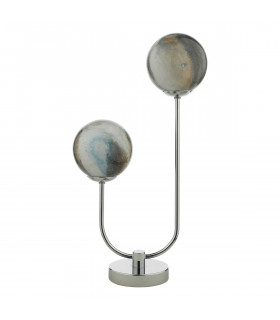 Table Lamp Polished Chrome Glass, 2x G9
