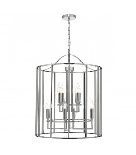 Wire Frame Lantern Polished Chrome, 8x E14