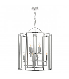 Wire Frame Lantern Polished Chrome, 8x E14