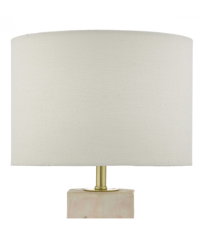 Table Lamp Pink & Marble Effect With Round Drum Shade