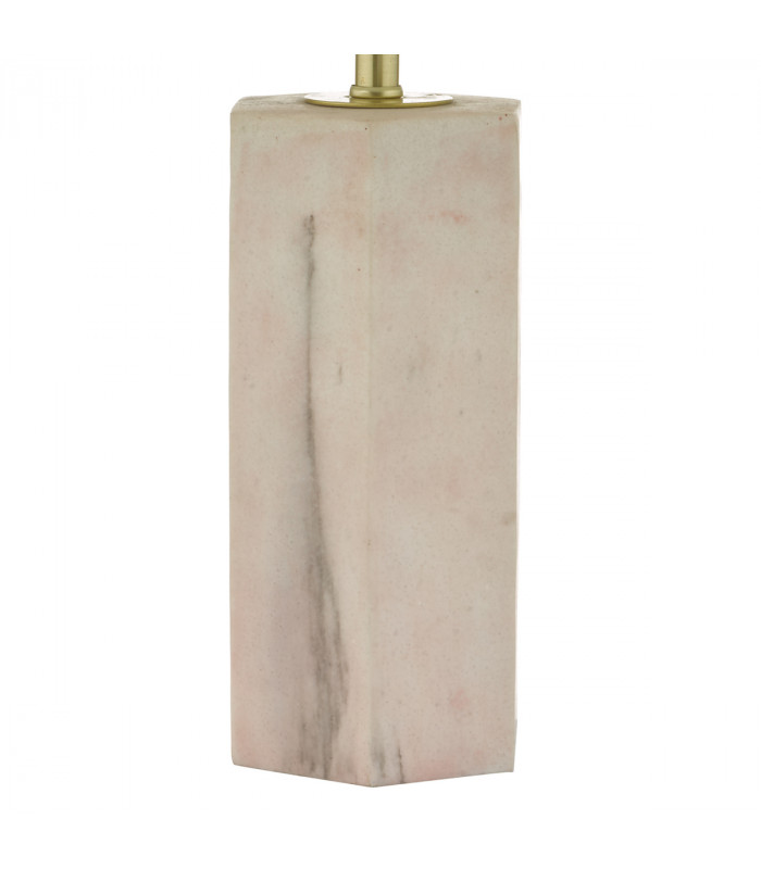 Table Lamp Pink & Marble Effect With Round Drum Shade