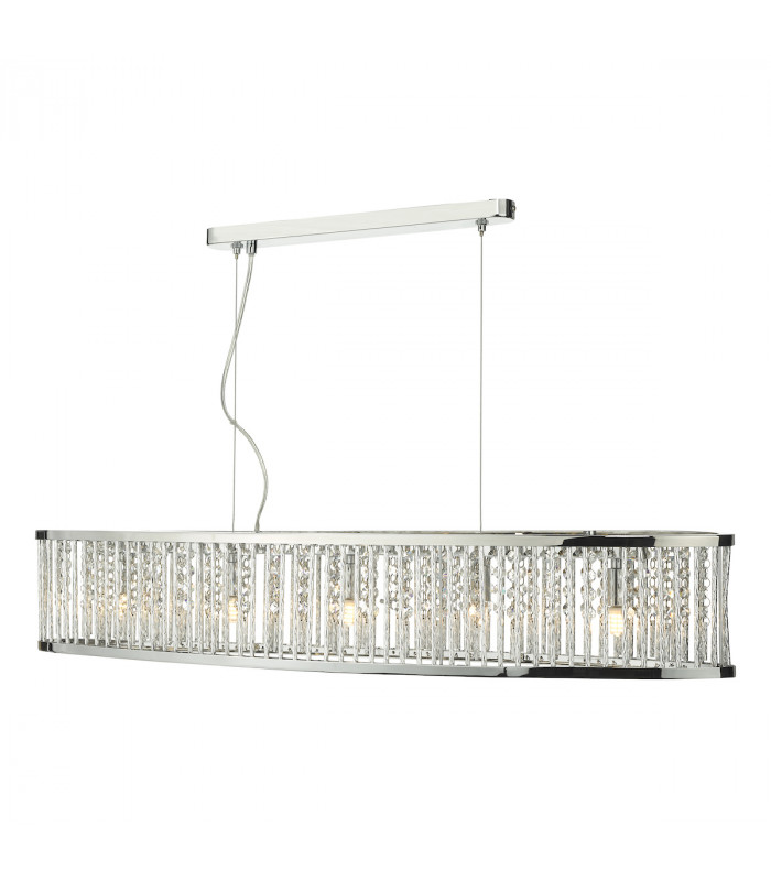 Bar Pendant Light Polished Chrome Aluminium, 5x G9