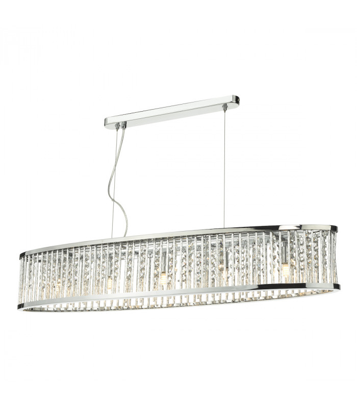 Bar Pendant Light Polished Chrome Aluminium, 5x G9