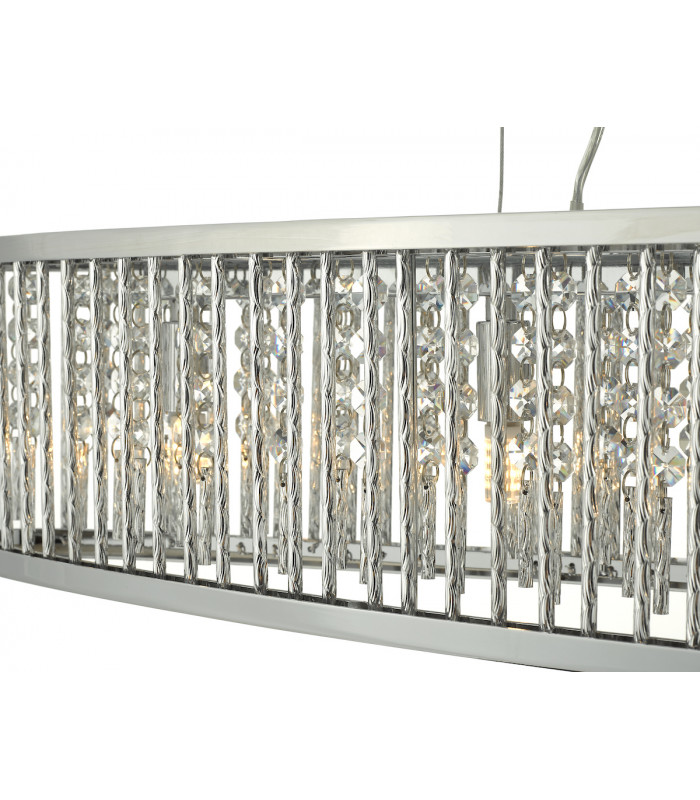 Bar Pendant Light Polished Chrome Aluminium, 5x G9