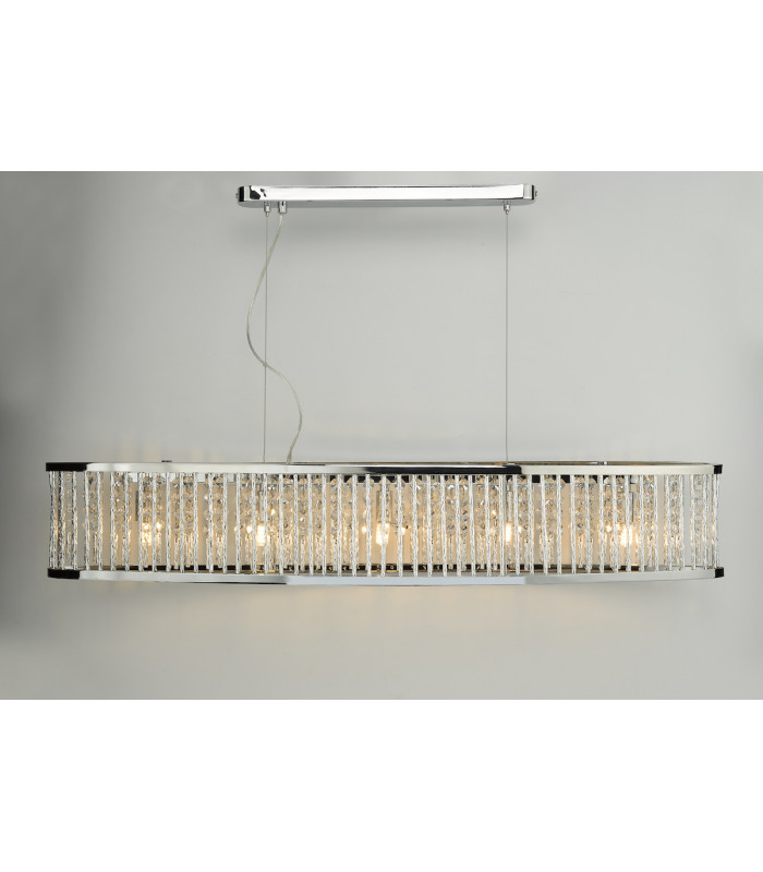 Bar Pendant Light Polished Chrome Aluminium, 5x G9