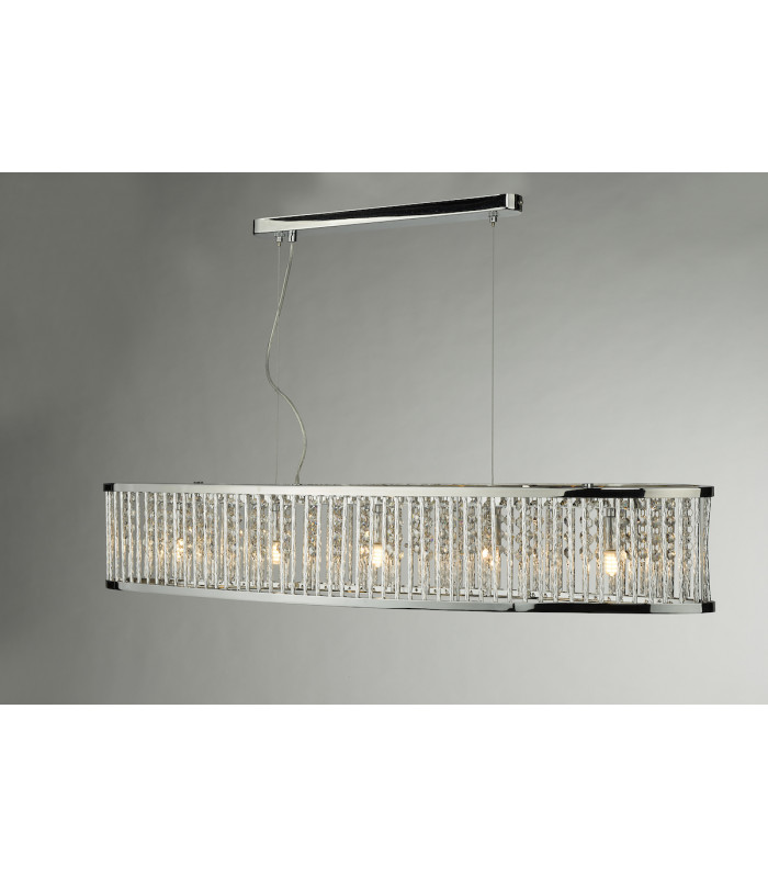Bar Pendant Light Polished Chrome Aluminium, 5x G9