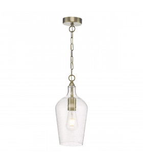 Dome Pendant Light Antique Brass Glass