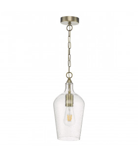 Dome Pendant Light Antique Brass Glass