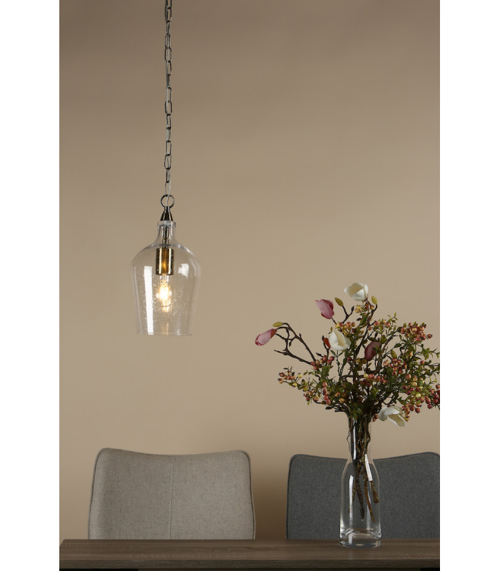 Dome Pendant Light Antique Brass Glass