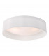 Cylindrical Flush Ceiling Light White Faux Silk 60cm, 3x E27