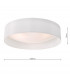 Cylindrical Flush Ceiling Light White Faux Silk 60cm, 3x E27