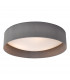 Cylindrical Flush Ceiling Light Grey Faux Silk 60cm, 3x E27