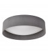 Cylindrical Flush Ceiling Light Grey Faux Silk 60cm, 3x E27