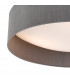 Cylindrical Flush Ceiling Light Grey Faux Silk 60cm, 3x E27