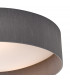 Cylindrical Flush Ceiling Light Grey Faux Silk 60cm, 3x E27