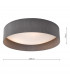 Cylindrical Flush Ceiling Light Grey Faux Silk 60cm, 3x E27
