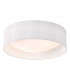 Cylindrical Flush Ceiling Light White Faux Silk 40cm, 2x E27