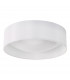 Cylindrical Flush Ceiling Light White Faux Silk 40cm, 2x E27