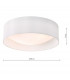 Cylindrical Flush Ceiling Light White Faux Silk 40cm, 2x E27