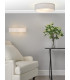 Cylindrical Flush Ceiling Light White Faux Silk 40cm, 2x E27
