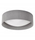Cylindrical Flush Ceiling Light Grey Faux Silk 40cm, 2x E27