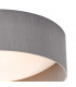 Cylindrical Flush Ceiling Light Grey Faux Silk 40cm, 2x E27