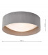 Cylindrical Flush Ceiling Light Grey Faux Silk 40cm, 2x E27