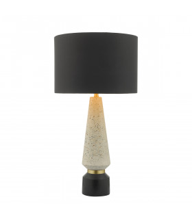Table Lamp White & Black With Round Drum Shade