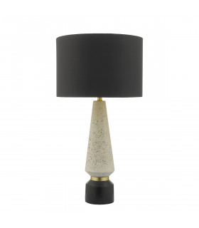 Table Lamp White & Black With Round Drum Shade