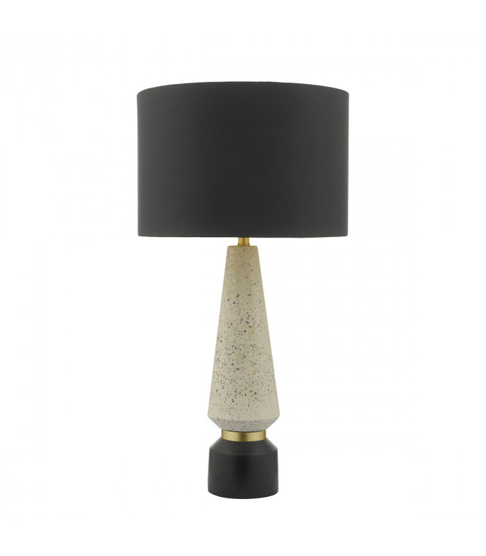 Table Lamp White & Black With Round Drum Shade