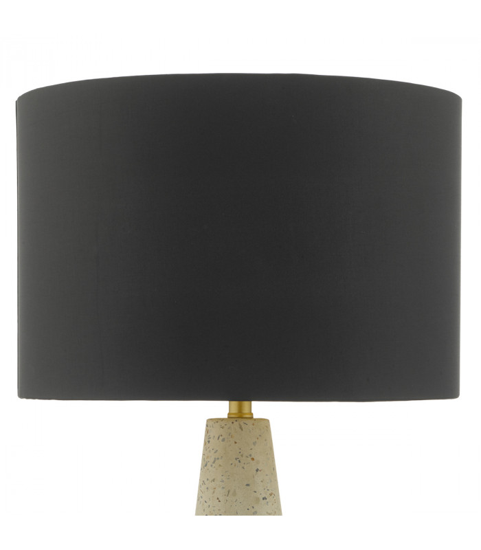Table Lamp White & Black With Round Drum Shade