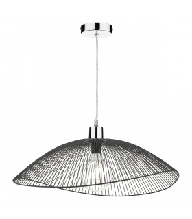 Wire Frame Easy Fit Pendant Light Black Twin Pack