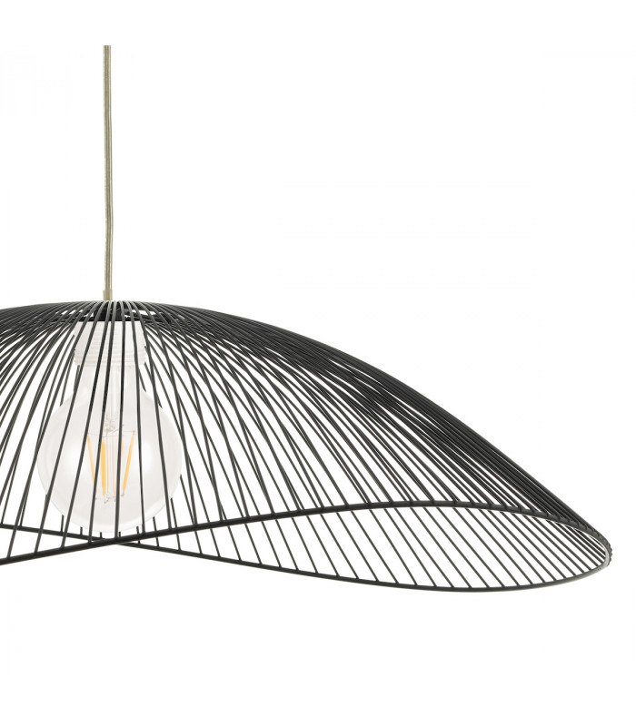 Wire Frame Easy Fit Pendant Light Black Twin Pack