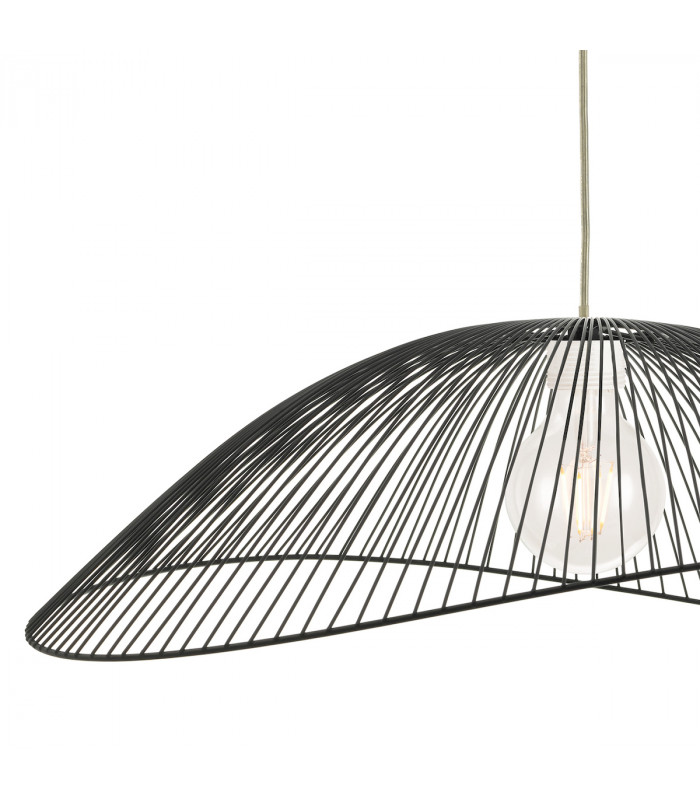 Wire Frame Easy Fit Pendant Light Black Twin Pack